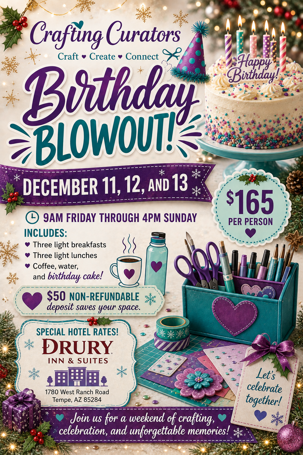 December 11 - 13 Birthday Blowout & Holiday Retreat